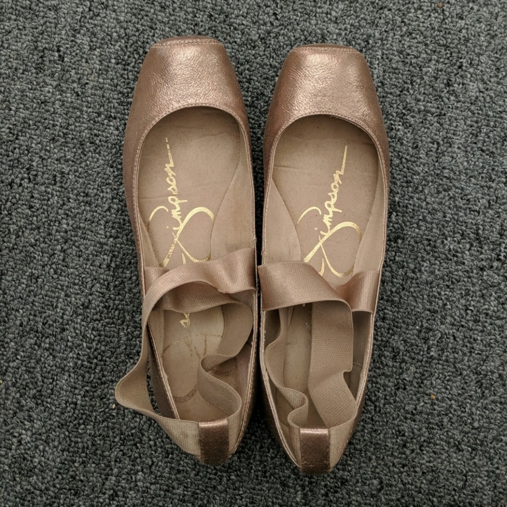 Jessica Simpson Gold Ballet Flats